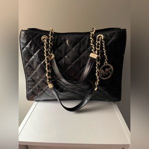 Black Quilted Leather Michael Kors Shoulder Bag